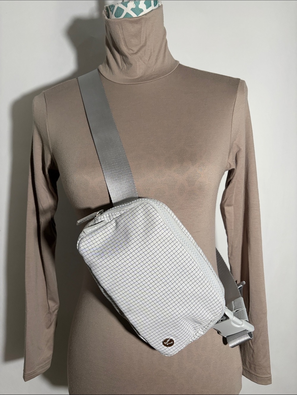 lululemon athletica Light Gray Grid Waist Pack